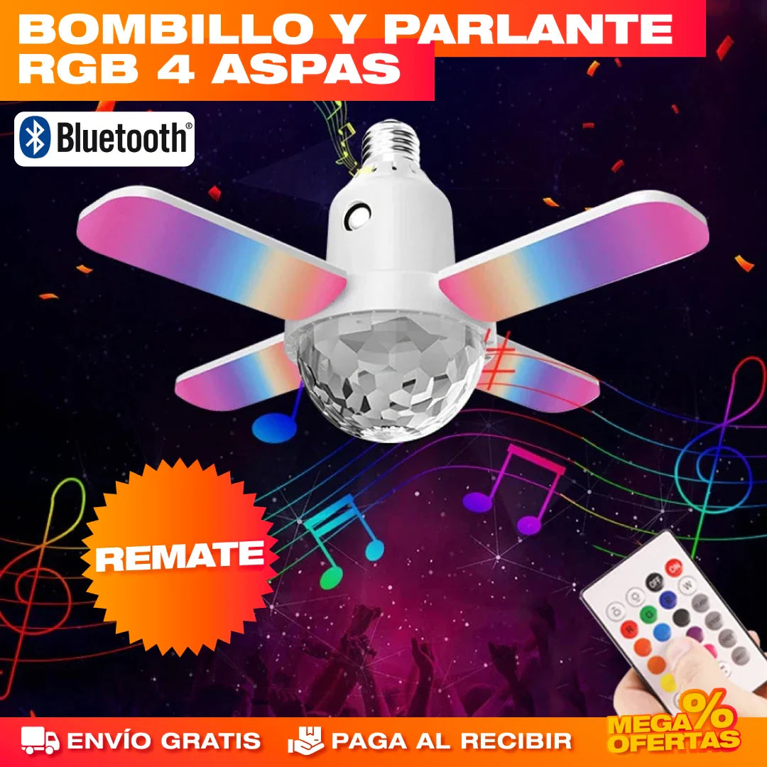 Bombilla LED Colorida y Parlante Bluetooth