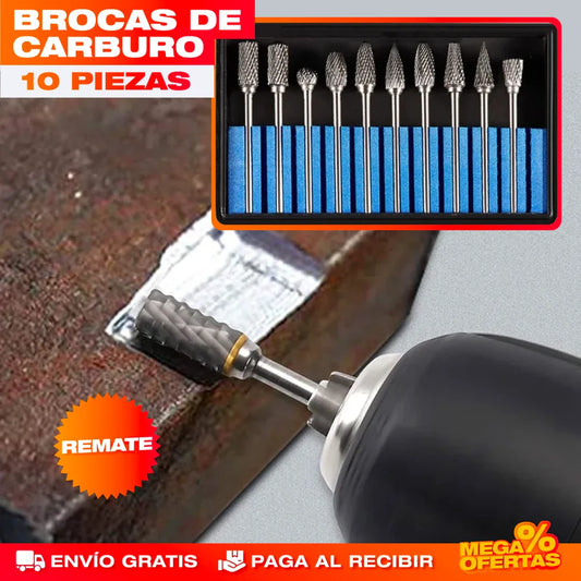 Brocas y Fresas de Carburo – Set x10