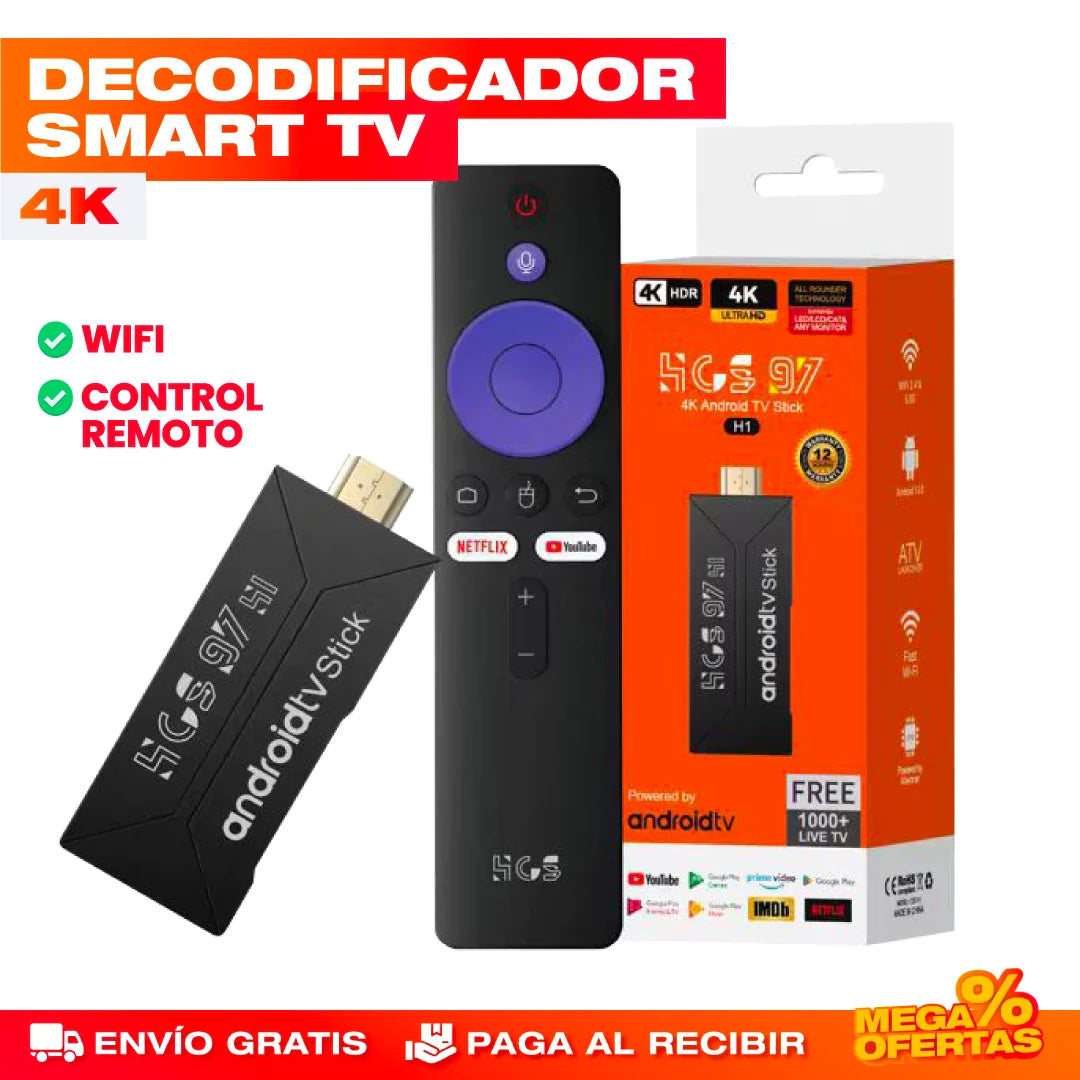 Decodificador Smart TV con Control Remoto