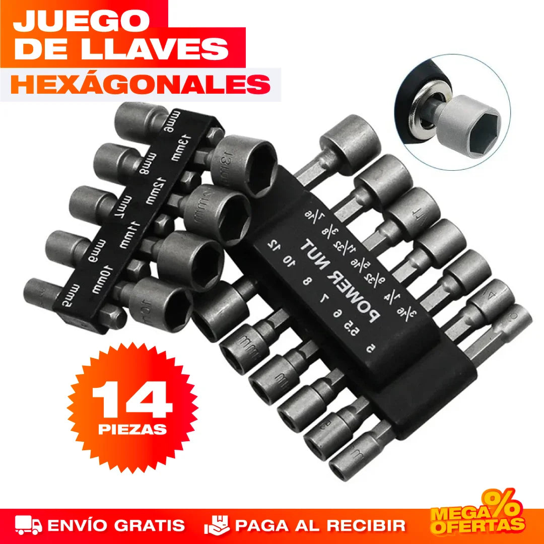Boquillas de Llaves Hexagonales – Set x14