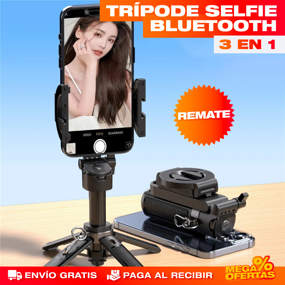 Trípode Selfie Bluetooth 3 en 1
