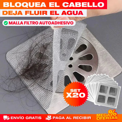 Malla Filtro Autoadhesiva para Ducha y Cocina – Set x20