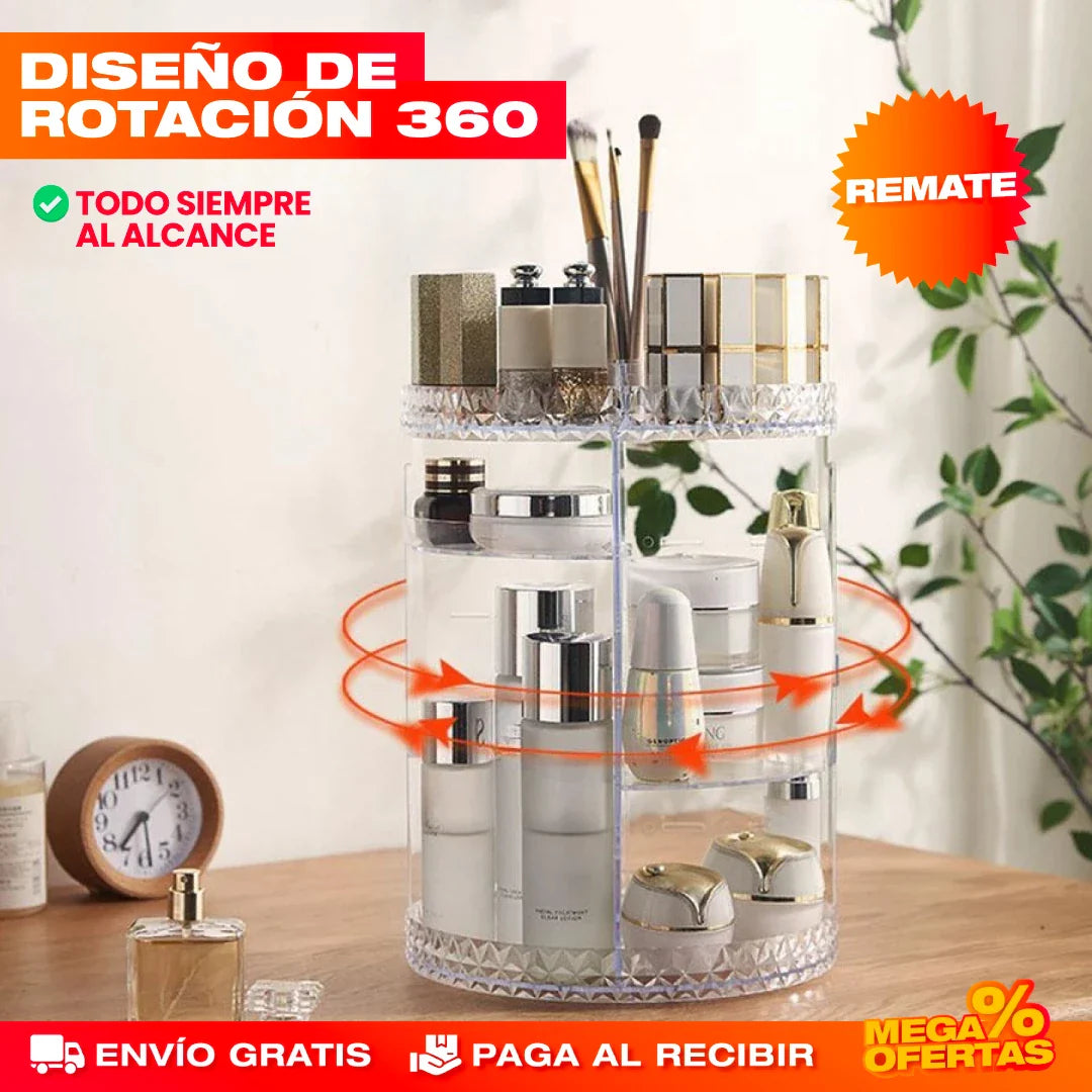 Organizador Giratorio 360° de Maquillaje