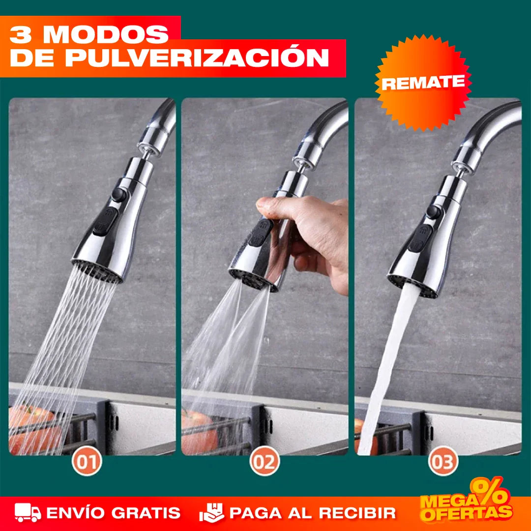 Aireador y Extensor 3 en 1 para Grifo