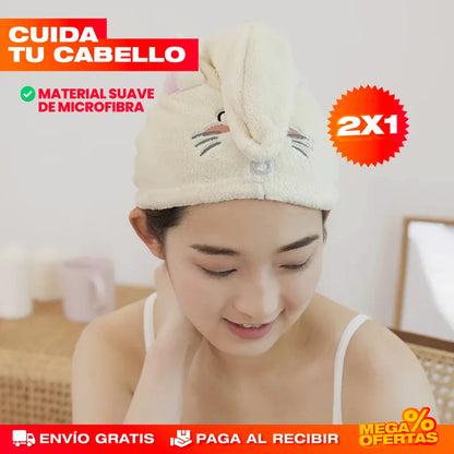 Toalla Gorro de Secado para Cabello – Promo 2x1
