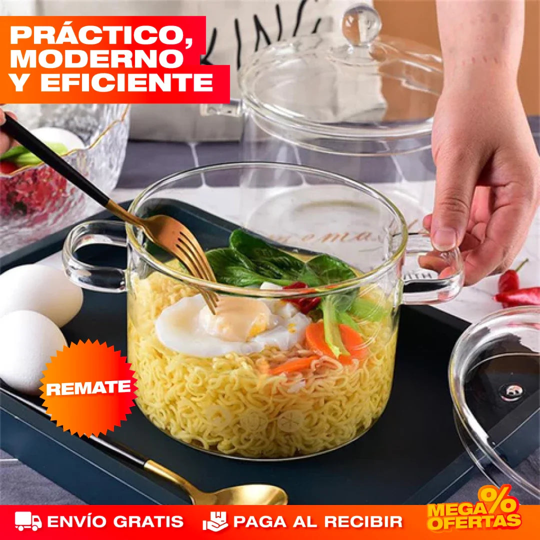 Olla de Vidrio Transparente – Envío Gratis