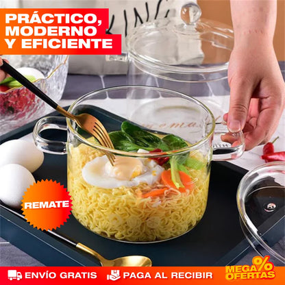Olla de Vidrio Transparente – Envío Gratis