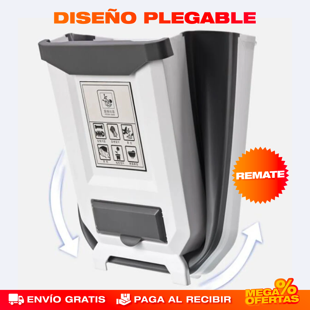 Papelera Plegable Premium con Dispensador
