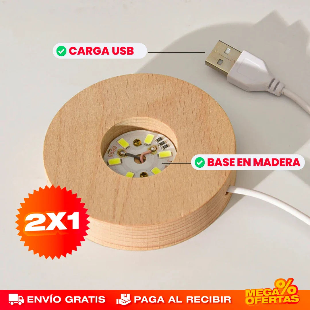 Lámpara Bola de Cristal LED 3D – Promo 2x1
