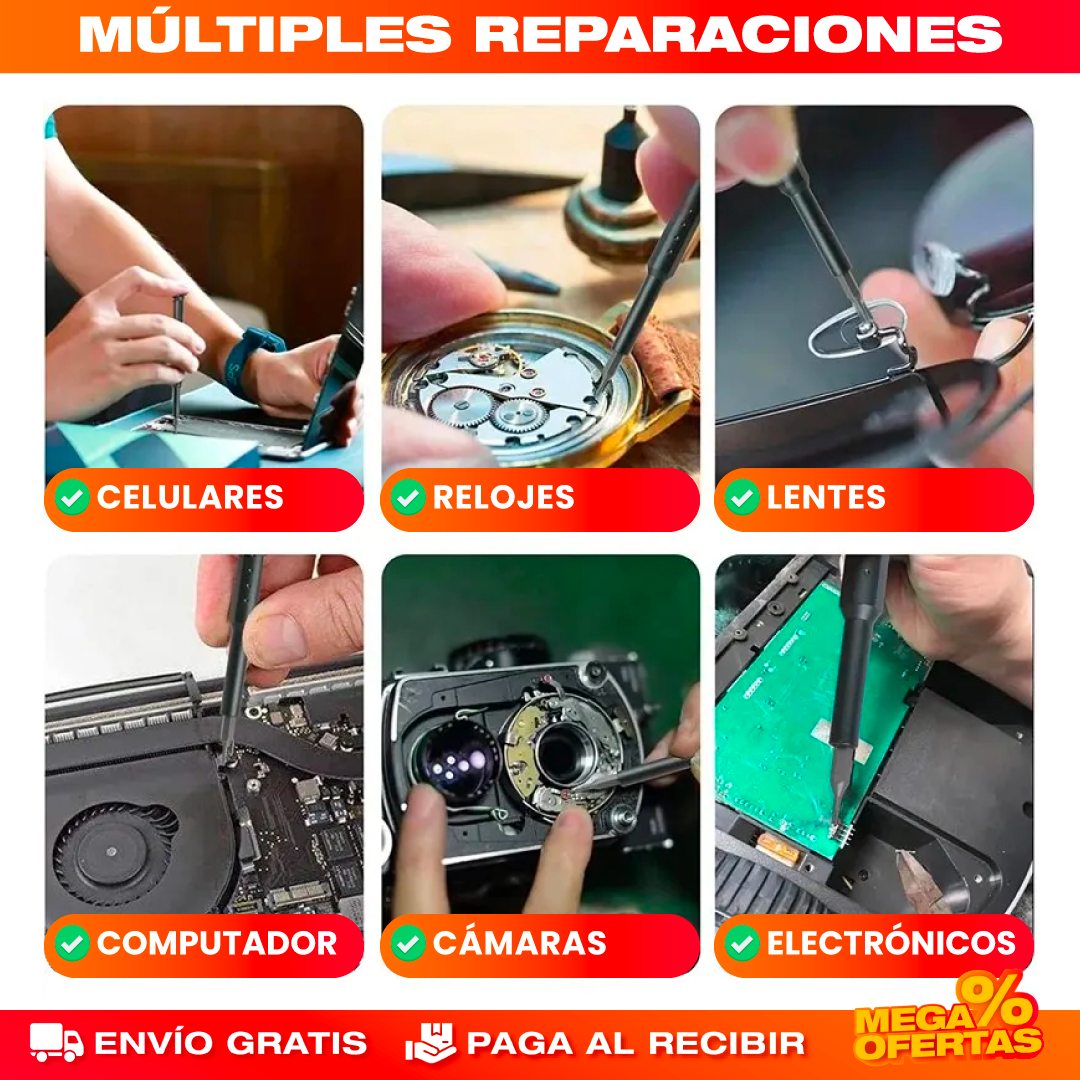 Kit Mini Destornillador Magnético 44 en 1