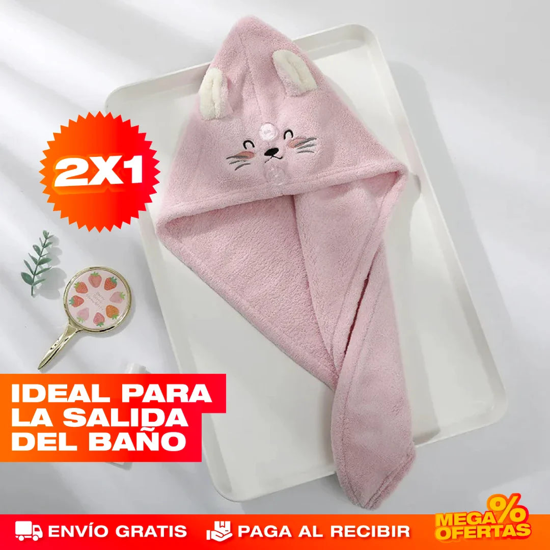 Toalla Gorro de Secado para Cabello – Promo 2x1