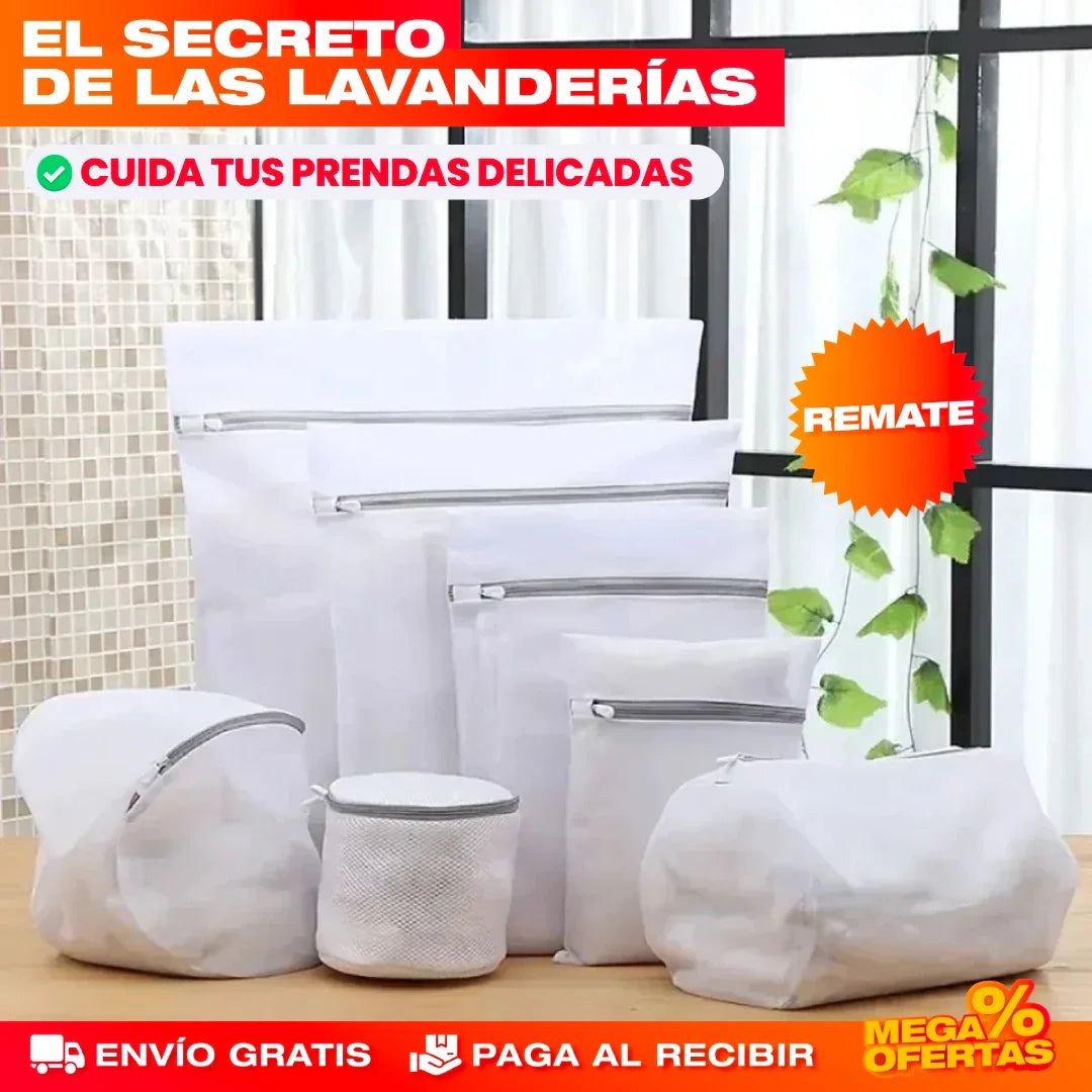Bolsas de Malla Fina para Lavandería – Set x8