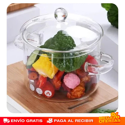 Olla de Vidrio Transparente – Envío Gratis
