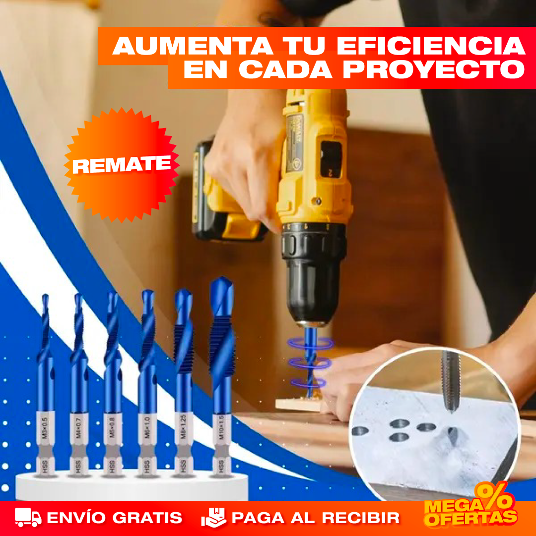 Brocas de Titanio Profesionales 3 en 1 – Set 6 Piezas Promo 2x1