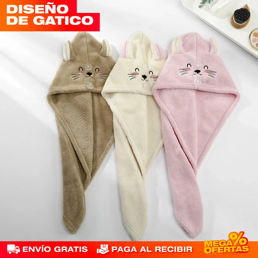 Toalla Gorro de Secado para Cabello – Promo 2x1