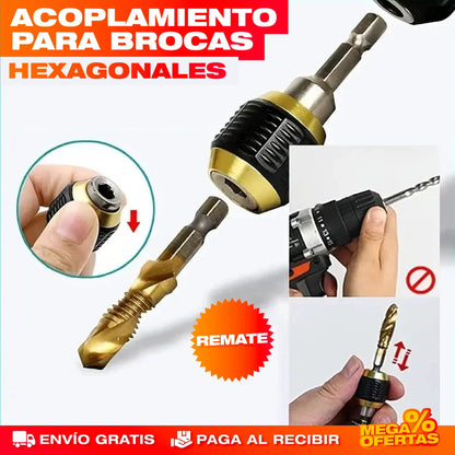 Acople Adaptador Hexagonal con Cambio Rápido para Brocas