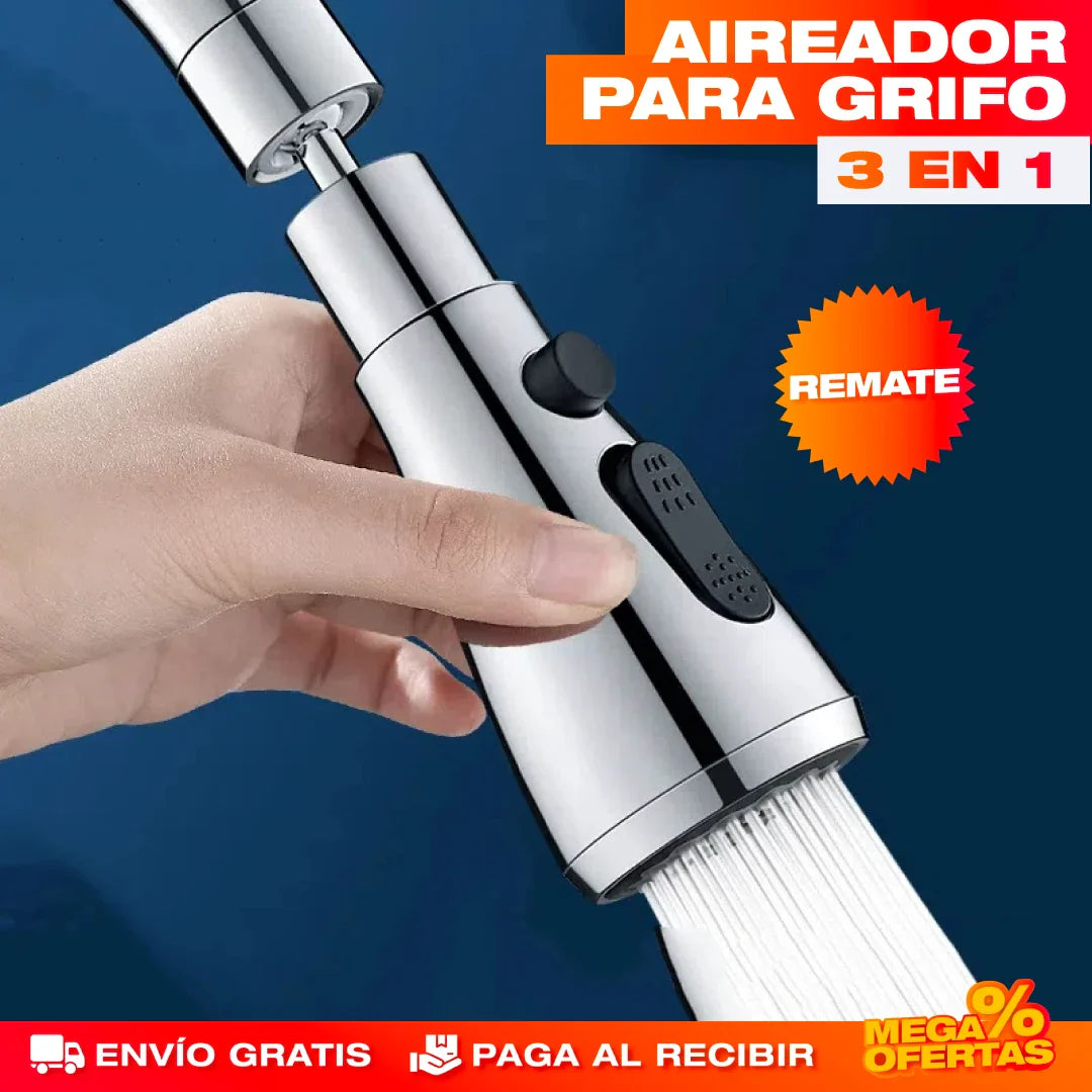 Aireador y Extensor 3 en 1 para Grifo