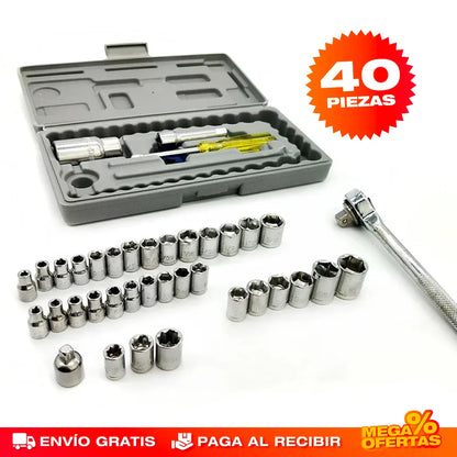 Set de Herramientas Llaves de Vaso y Copas – 40 Piezas