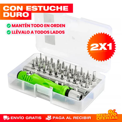 Kit Destornillador 32 Piezas – Promo 2x1