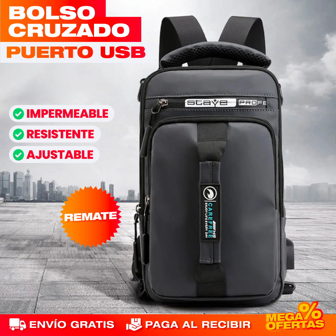 Bolso Cruzado con Puerto USB