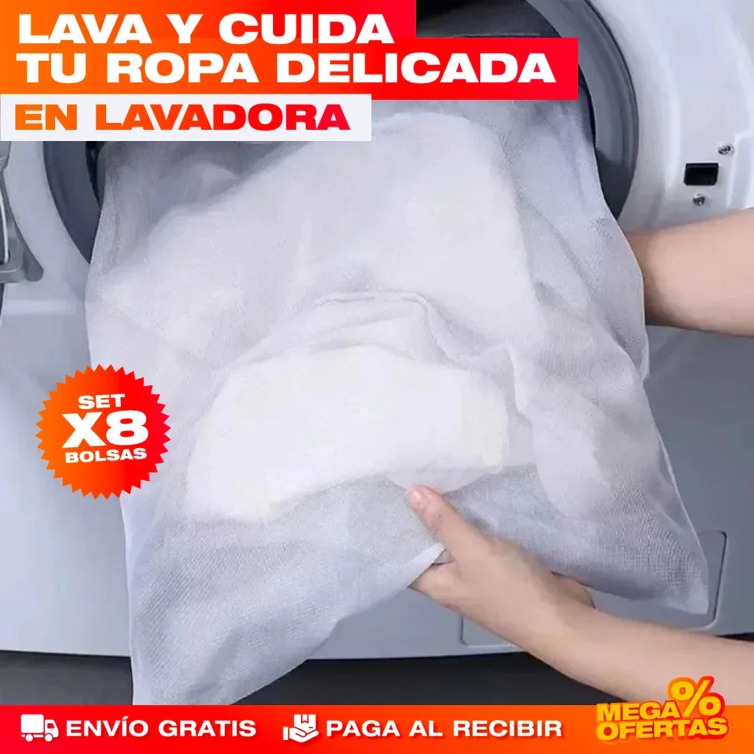 Bolsas de Malla Fina para Lavandería – Set x8