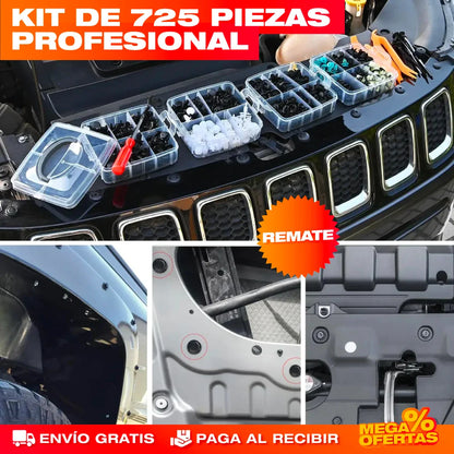 Kit Profesional de Pines y Herramientas Automotrices – 725 Piezas
