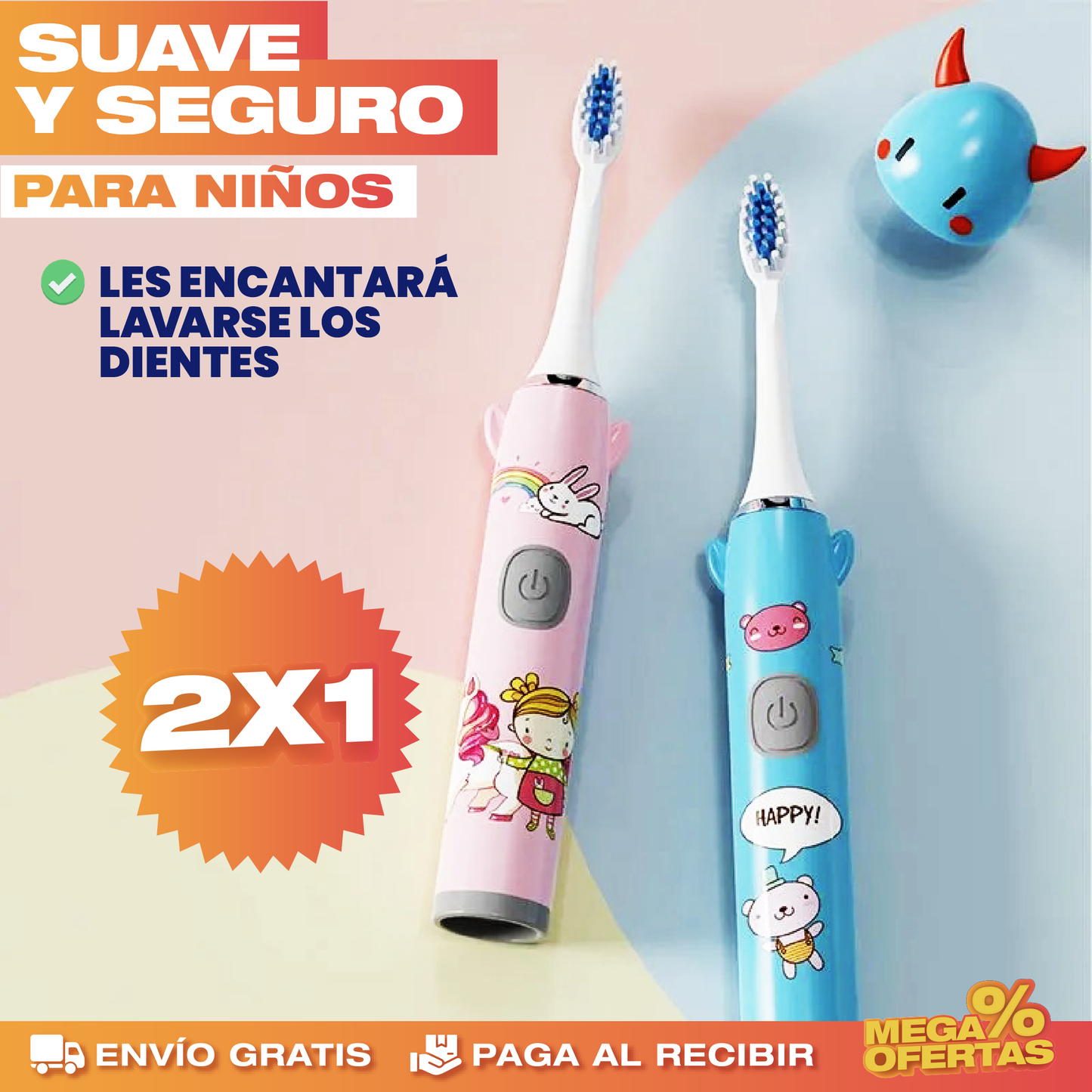 Cepillo de Dientes Eléctrico para Niños – Promo 2x1