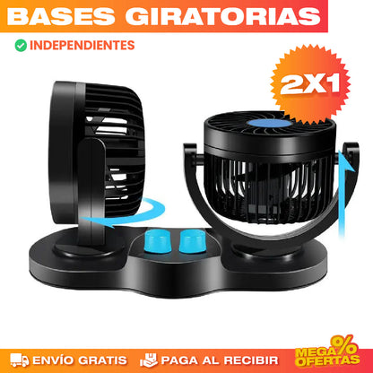 Ventilador de Doble Cabeza para Vehículo – Promo 2x1