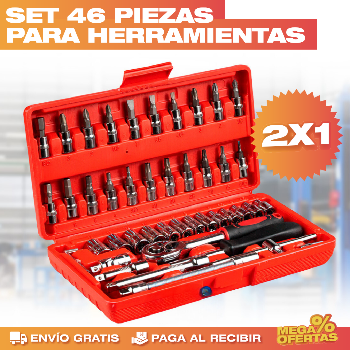 Set de Herramientas 46 Piezas – Promo 2x1